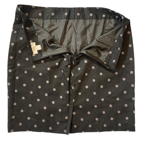 LOFT Black Silver Polka Dot A-Line Skirt - Picture 3 of 7